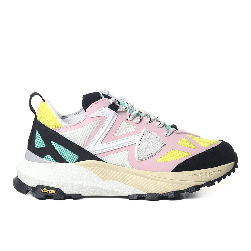 Philippe Model Multicolor Sneakers with Pink and Yellow Accents